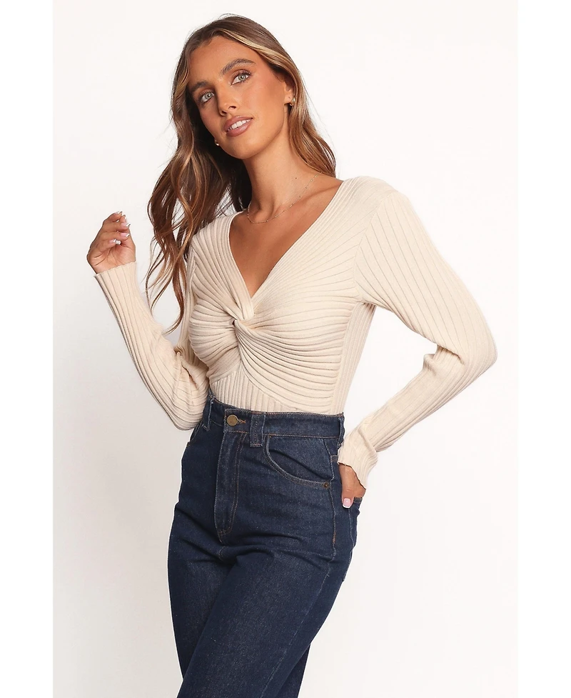 Petal and Pup Women's Demi Twist Detail Knit Top - Cream