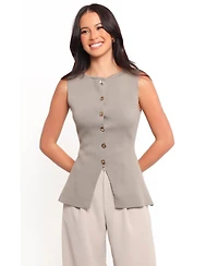Petal and Pup Machia Knit Vest Top - Khaki