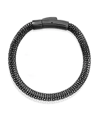 Invicta Men's Black Plated Steel Mesh Chain Bracelet (6mm) - 8