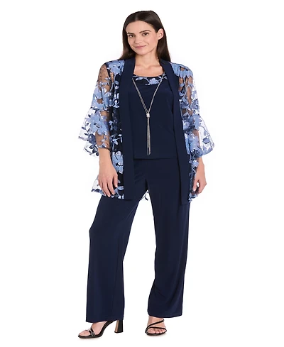 R & M Richards Petite Jacket, Top and Pants 3-Piece Set