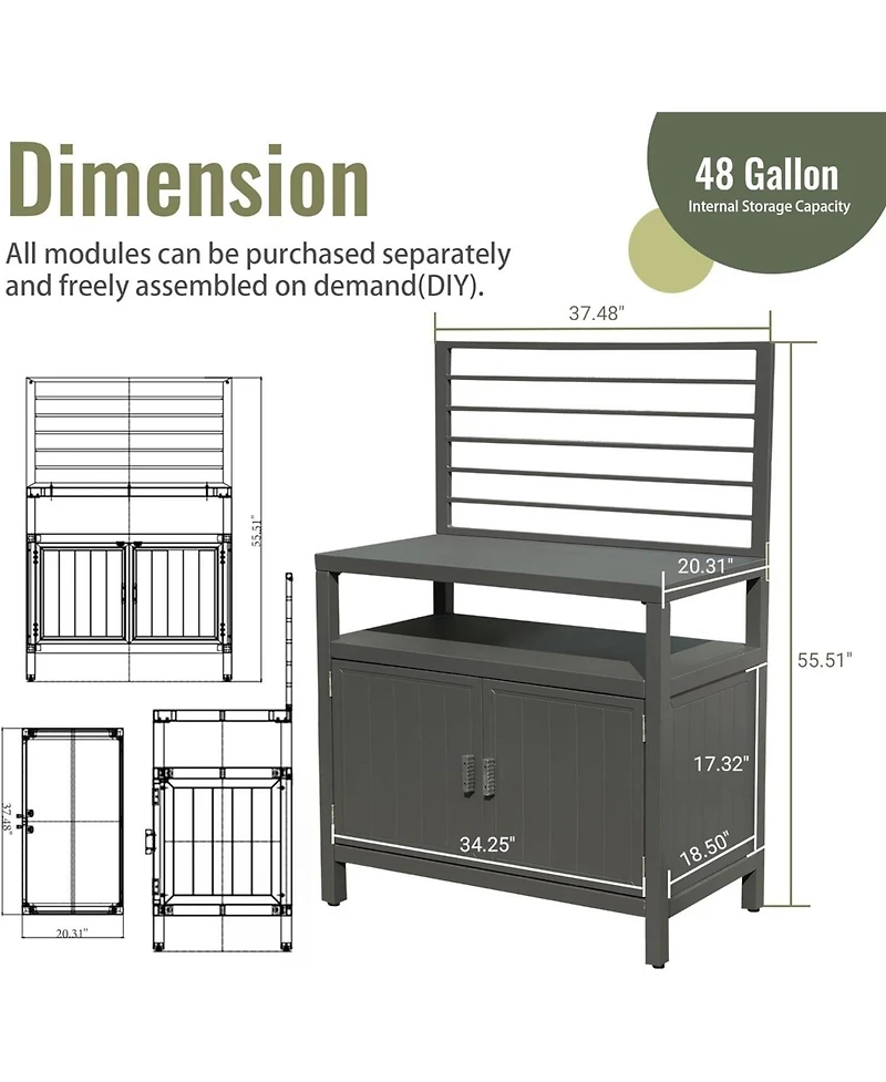 Streamdale Furniture Powder-Coated Aluminum Outdoor Kitchen Style, Durability, Protection