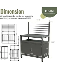 Streamdale Furniture Powder-Coated Aluminum Outdoor Kitchen Style, Durability, Protection