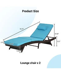 Streamdale Furniture Outdoor Wicker Reclining Lounge Chairs (Set of 2) - Beach, Pool, Garden