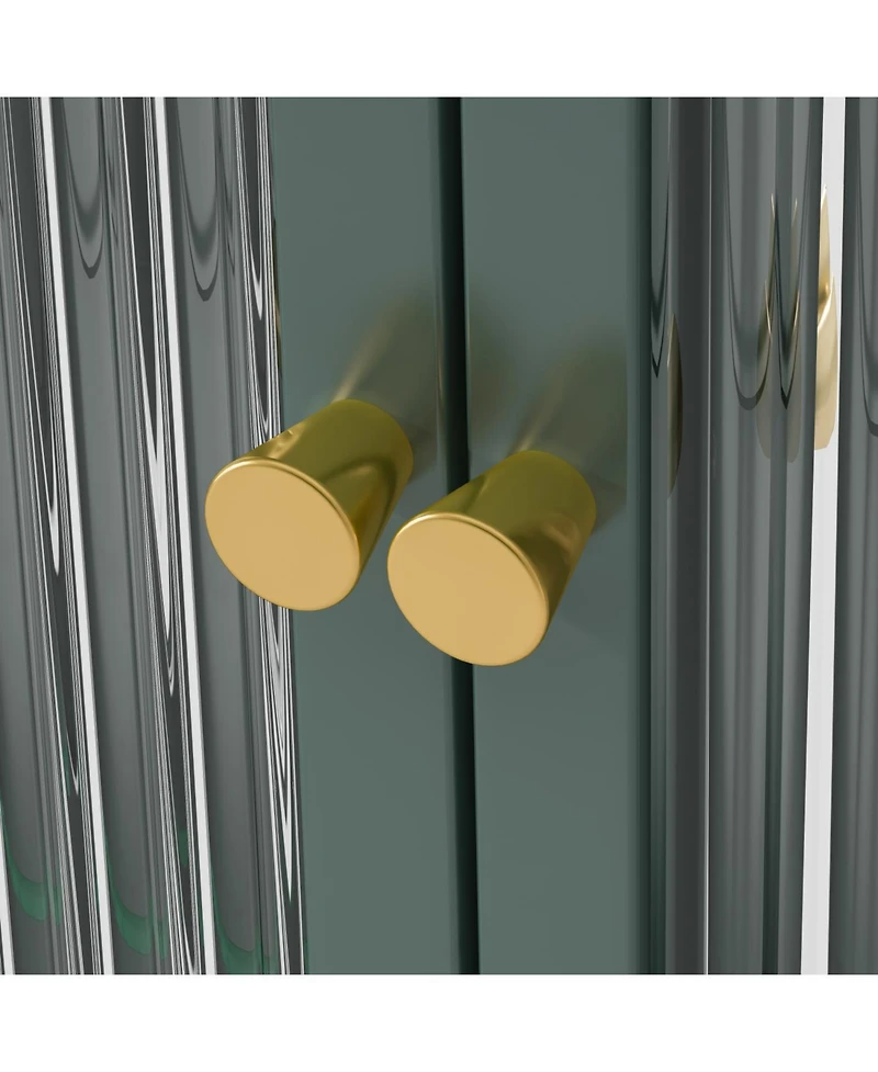 Streamdale 3-Door Arched Glass Cabinets (Dark Green)