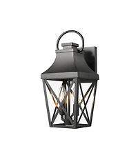 Streamdale Waterproof Matte Black Wall Sconce with Clear Glass Shade for Outdoor Use (1)