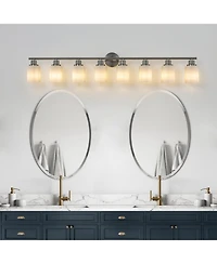 Streamdale Brushed Nickel Vanity Wall Sconce with Frosted Glass Shades for Bathrooms (Bulbs Not Included)