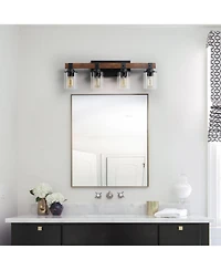 Streamdale Furniture 4-Lights Farmhouse Vanity Lights Fixture Rustic Bathroom Light Fixture Bathroom Sconce (No Bulbs)