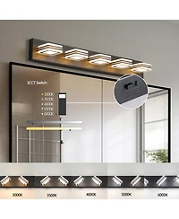 Streamdale Furniture Modern 5-Light Vanity Light Sleek Iron & Acrylic Fixture with Dimming and Energy Efficiency