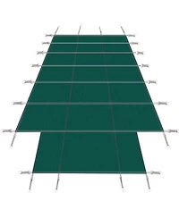 Streamdale Furniture Pool Safety Cover, 16x32' Inground, Green, with 4x8' Step, Triple Stitched Mesh