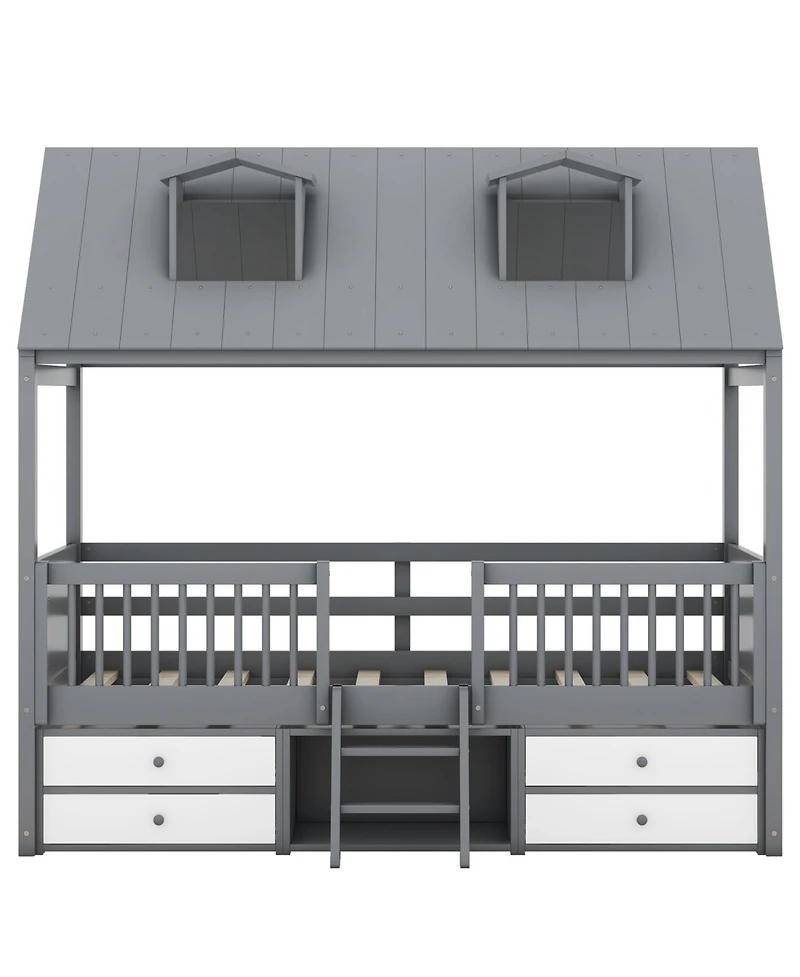 Streamdale Furniture Twin Size Wood Bed House Bed Frame
