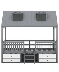 Streamdale Furniture Twin Size Wood Bed House Bed Frame