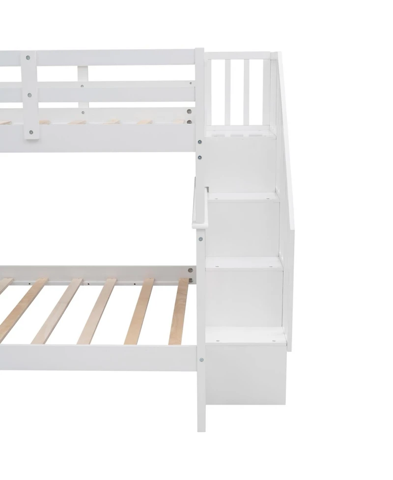 Streamdale Furniture Stairway Full-Over-Full Bunk Bed w/ Storage