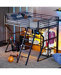 Streamdale Furniture Gaming Loft Bed with Work Station & Storage