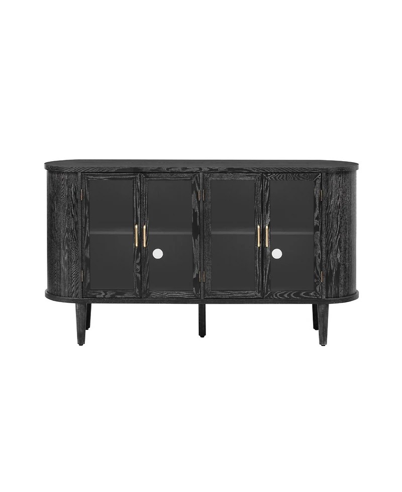 Streamdale Furniture Farmhouse Sideboard Cabinet with Glass Doors