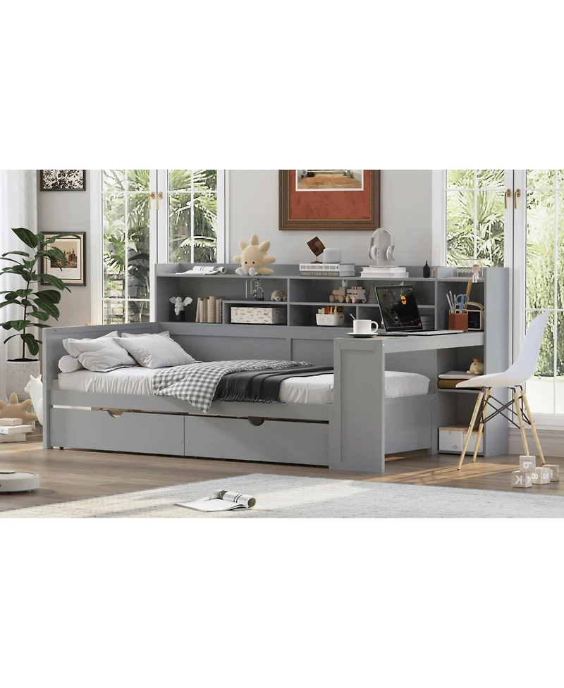 Streamdale Furniture Twin Daybed with Storage & Desk