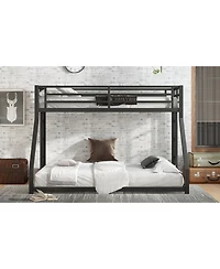 Streamdale Furniture Metal Twin Xl/Queen Bunk Bed Noise Reduced Black