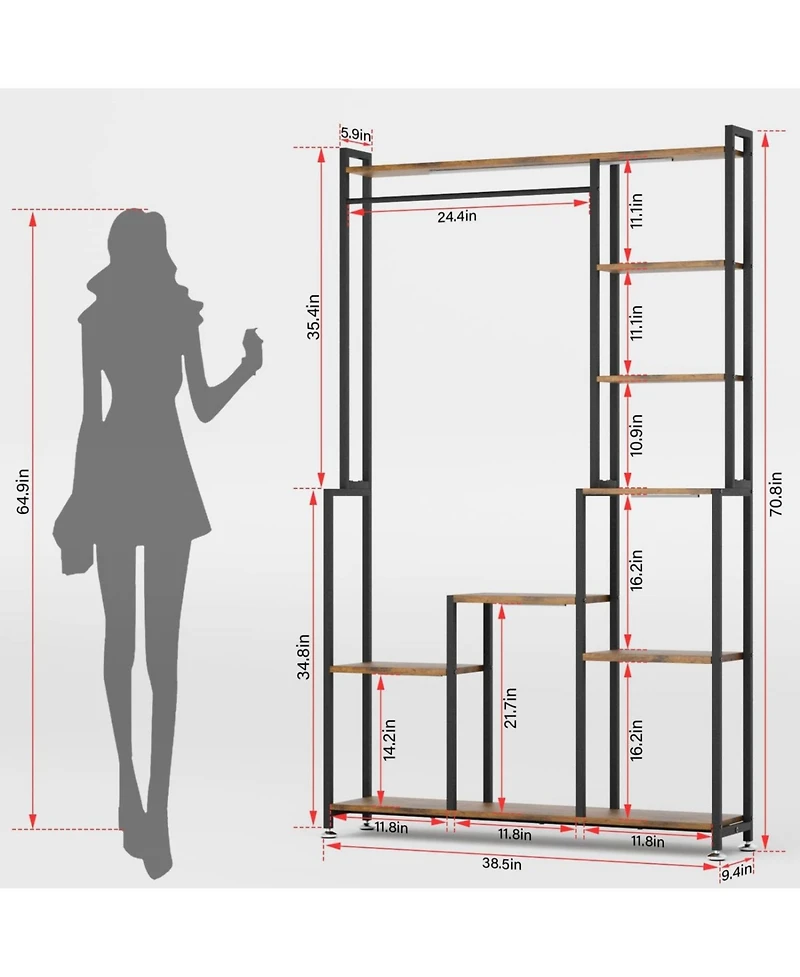 Streamdale Furniture 71" 8-Tier Plant Stand with Grow Light