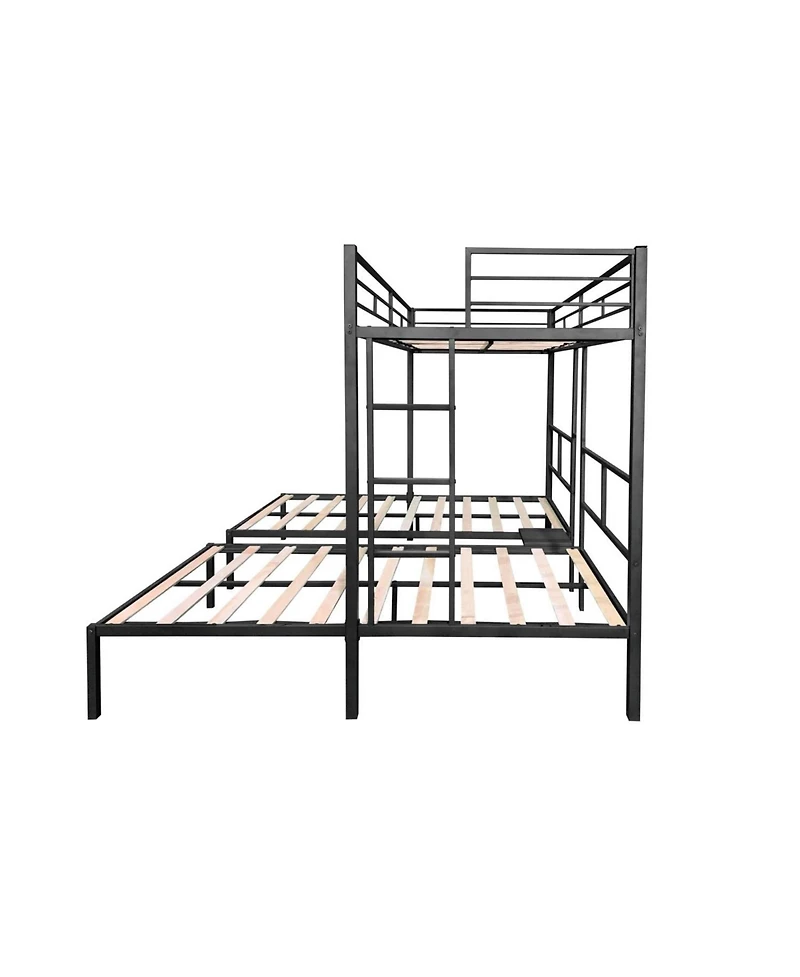 Streamdale Furniture Triple Bunk Bed - Sturdy Metal Frame Wooden Slats