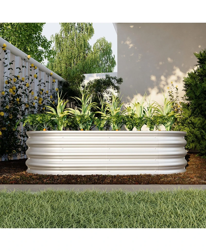 Streamdale Furniture 4x2x1ft Galvanized Raised Garden Bed Kit