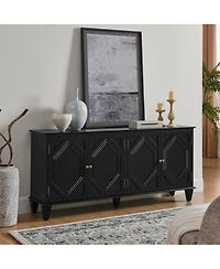 Streamdale Furniture Mid Century Modern Sideboard Buffet Cabinet - Black