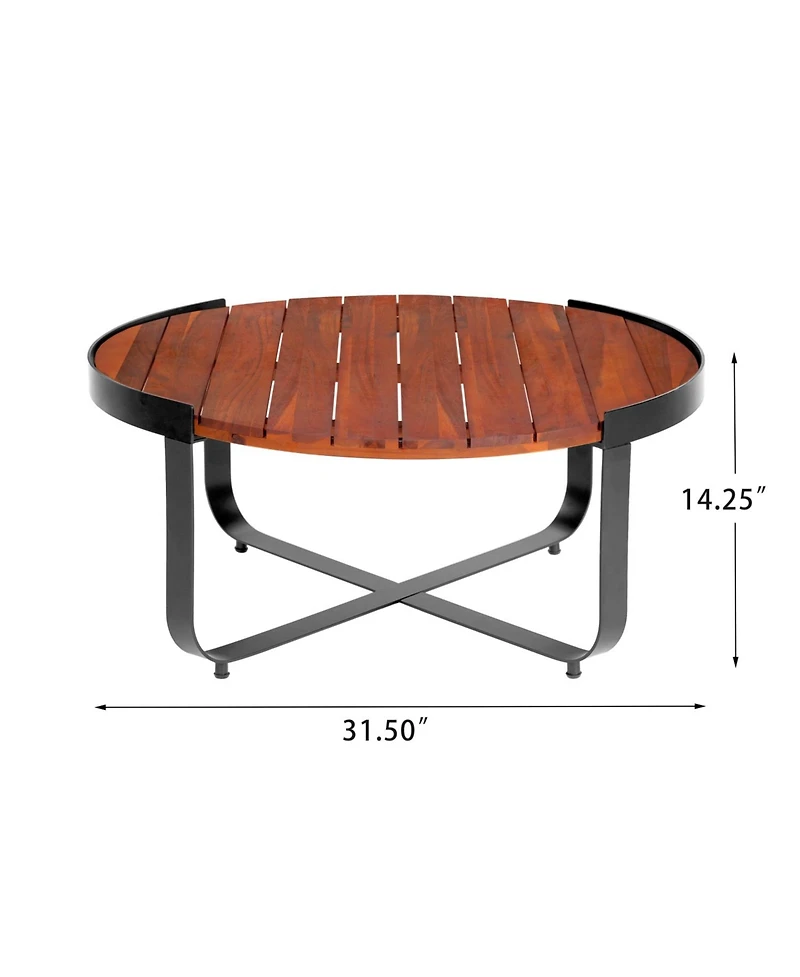 Streamdale Furniture Acacia Wood & Metal Outdoor Coffee Table