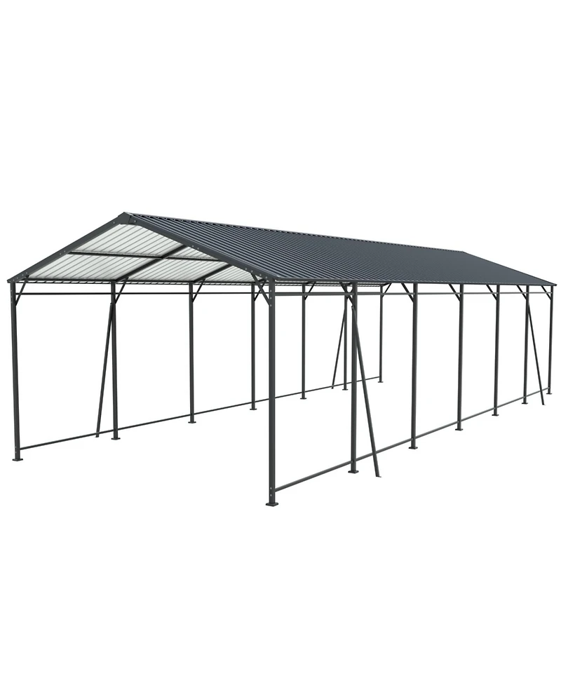 Streamdale Furniture Streamdale 12x32 Ft Heavy Duty Galvanized Steel Carport Garage