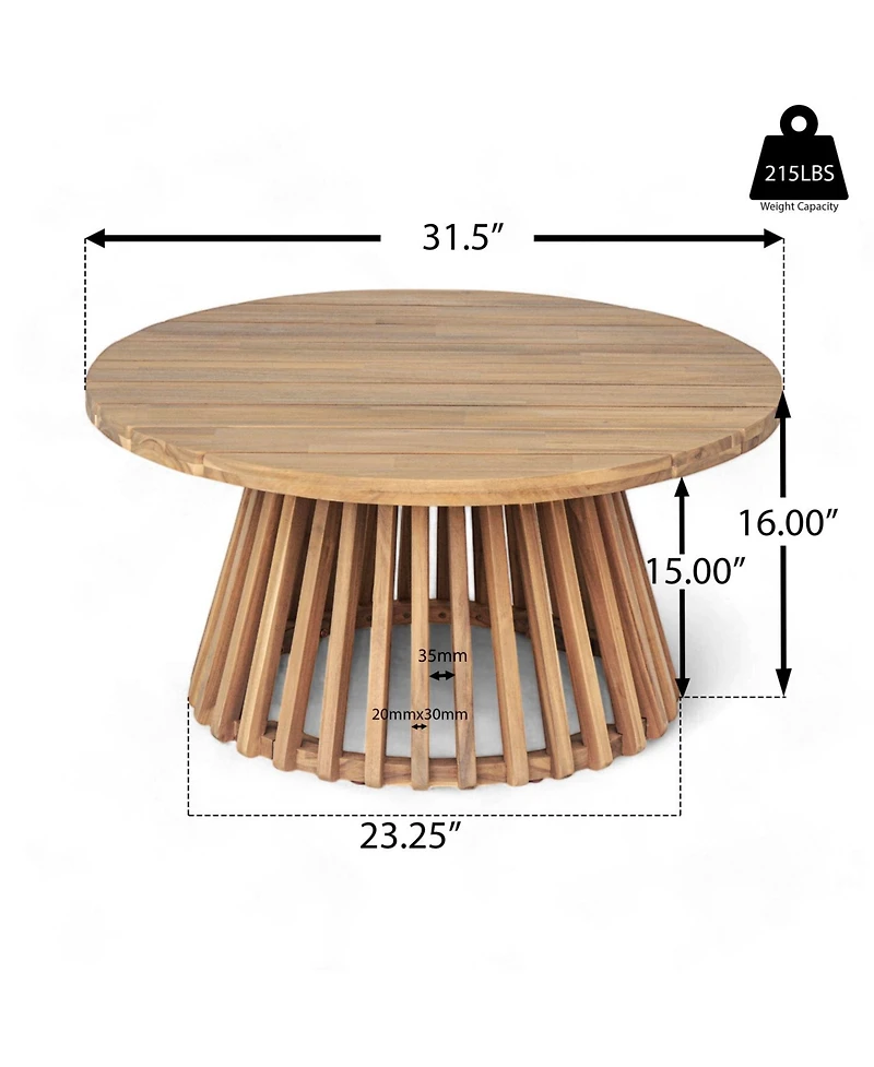 Streamdale Furniture Acacia Wood Patio Coffee Table