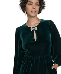 Jessica Howard Petite Balloon Sleeve Jewel Neck Dress