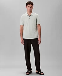 Calvin Klein Men's Short Sleeve Stretch Jacquard Polo Shirt