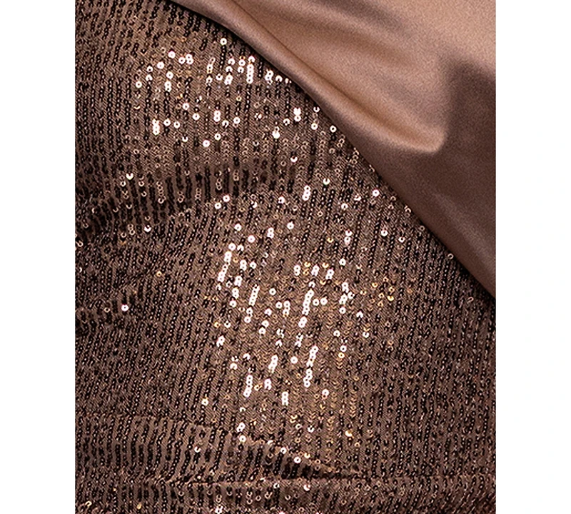 Betsy & Adam Petite One Shoulder Sequin Detail Dress