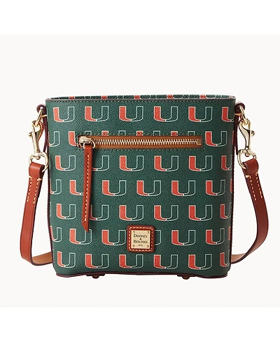 Dooney & Bourke Miami Hurricanes Signature Small Zip Crossbody Bag