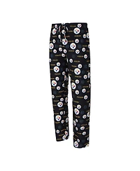 Concepts Sport Men's Black Pittsburgh Steelers Mosaic All Over Print Pants