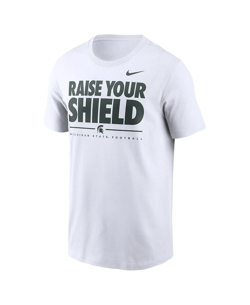 Nike Men's White Michigan State Spartans 2025 Football Fan Raise Your Shield T-Shirt