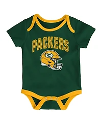 Outerstuff Infant 3-Piece Green Bay Packers All Day Play Bodysuit Set