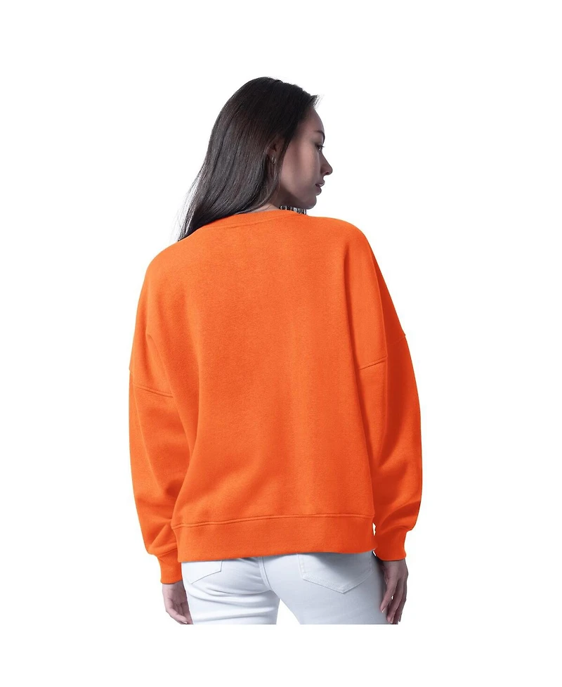 G-iii 4Her by Carl Banks Women's Orange Denver Broncos Oversized Feud Sweatshirt