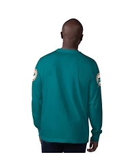Starter Men's Aqua Miami Dolphins Extreme Clutch Hit Vintage Logo Long Sleeve T-Shirt