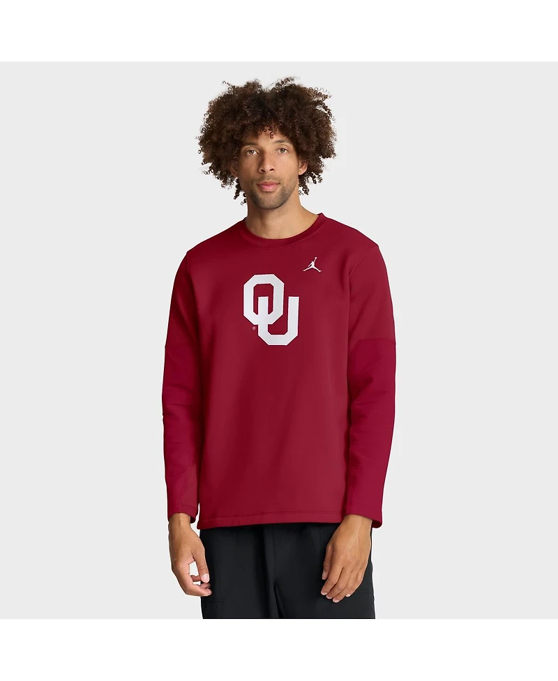 Jordan Men's Crimson Oklahoma Sooners 2025 Sideline Coach Performance Long Sleeve T-Shirt