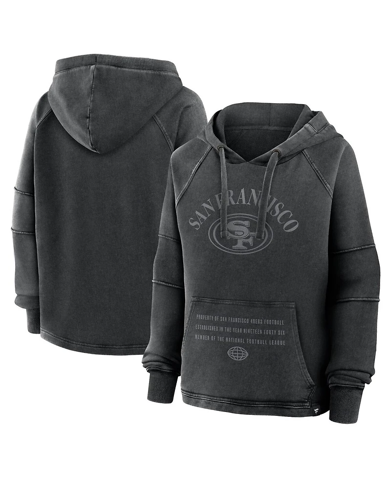 Fanatics Women's Black San Francisco 49ers Oversized Raglan Gridiron Hoodie