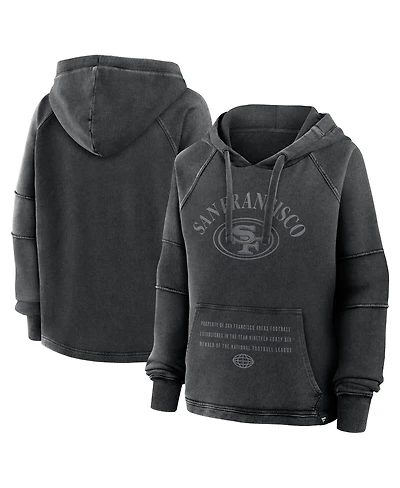 Fanatics Women's Black San Francisco 49ers Oversized Raglan Gridiron Hoodie