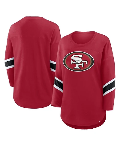 Fanatics Women's Scarlet San Francisco 49ers Redzone 3/4-Sleeve T-Shirt