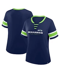 Fanatics Women's College Navy Seattle Seahawks Redzone Draw Play Athena Lace-Up T-Shirt