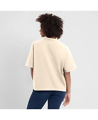 Jordan Women's Cream Michigan Wolverines Established Tag Boxy T-Shirt