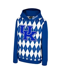 Colosseum Big Boys and Girls Royal Kentucky Wildcats Argyle The Dealio Pullover Hoodie