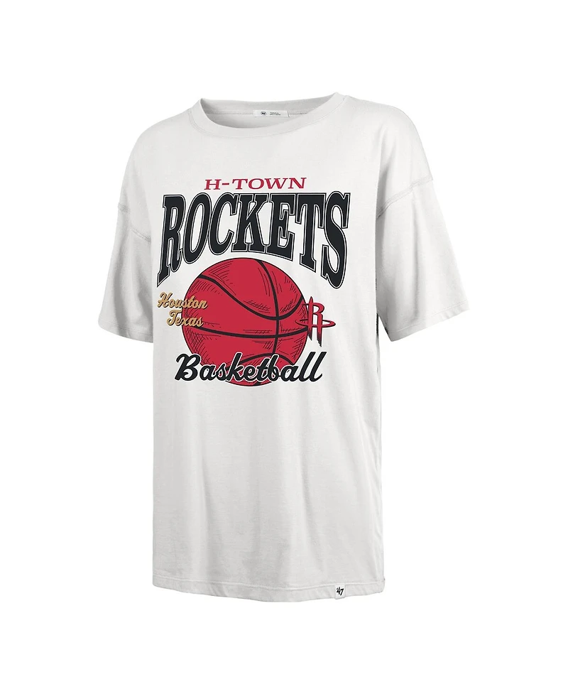 '47 Brand Women's White Houston Rockets City Edition Down Court Sadie T-Shirt
