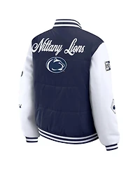 Wear by Erin Andrews Women's Navy Penn State Nittany Lions Varsity Puffer Jacket