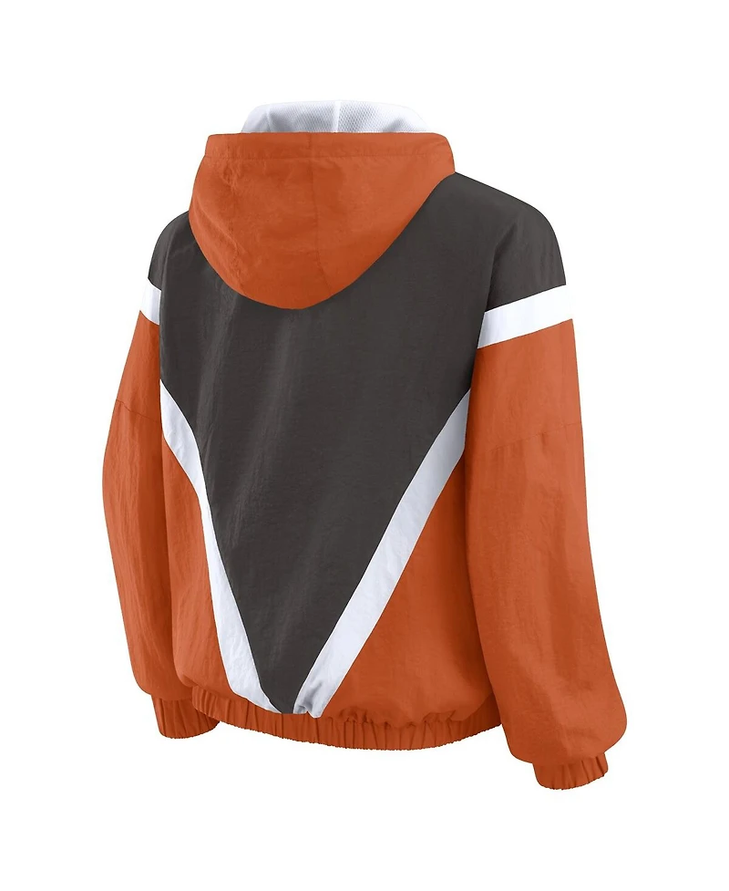 Wear by Erin Andrews Women's Texas Orange/Gray Longhorns Color Block Full-Zip Windbreaker Jacket
