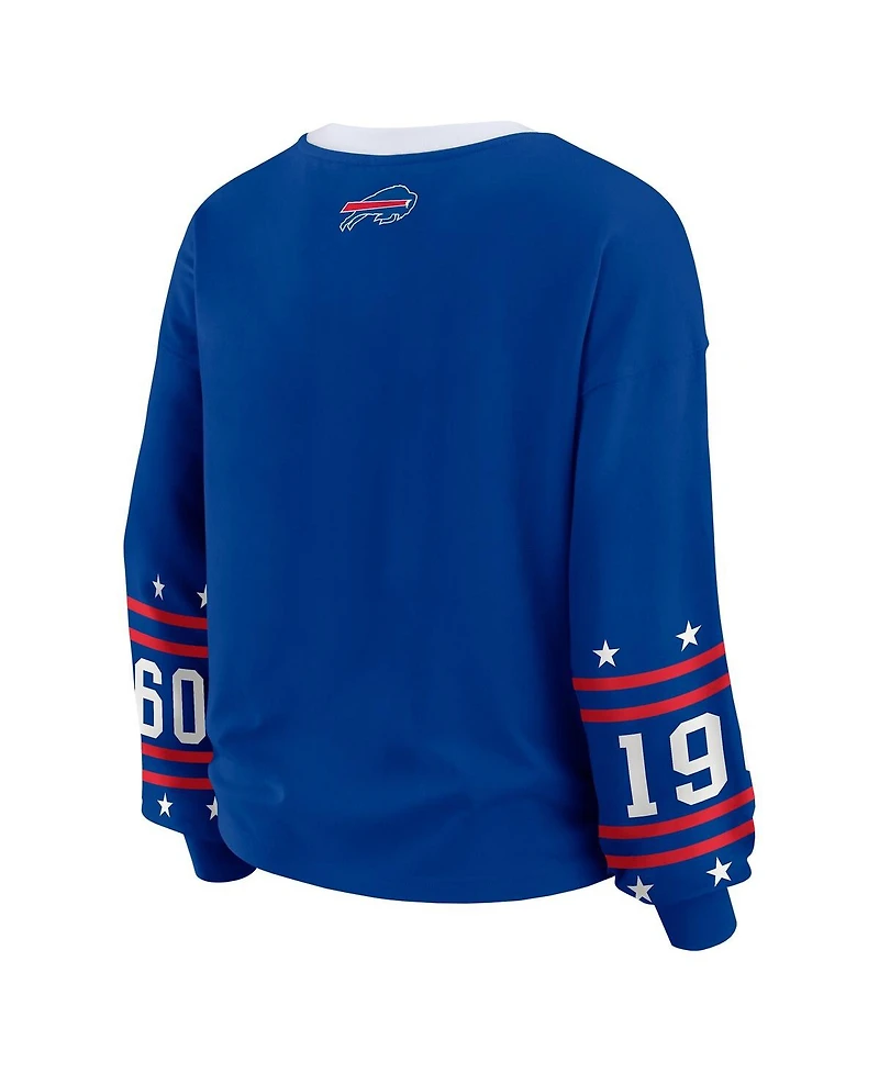 Wear by Erin Andrews Women's Royal Buffalo Bills Sport Long-Sleeve T-Shirt