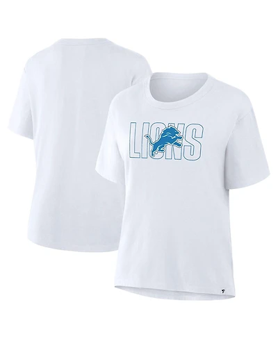 Fanatics Women's Ash Detroit Lions Line Em Up T-Shirt