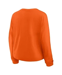 Fanatics Women's Orange Philadelphia Flyers Oversized All Out Effort Long Sleeve Henley T-Shirt
