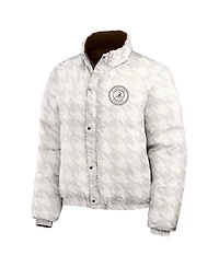 Wear by Erin Andrews Women's Brown/White Cleveland Browns Reversible Cropped Full-Zip Puffer Jacket